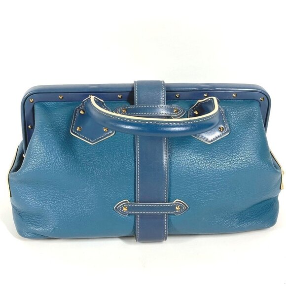 LOUIS VUITTON Blue Leather Tote Bag - Picture 2 of 11
